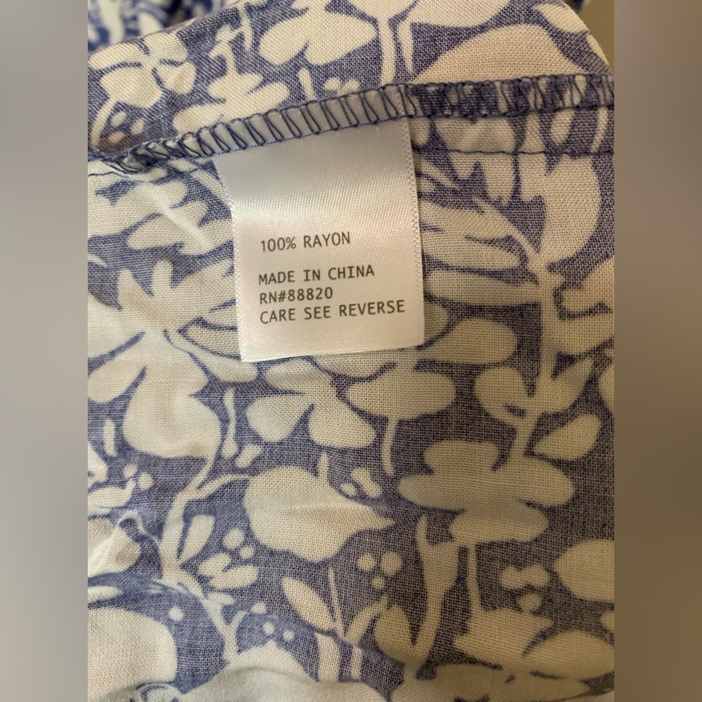 Cynthia Rowley Flowy Blue & White Floral Maxi‎ Skirt Side Pockets Large Coquette - Picture 4 of 6